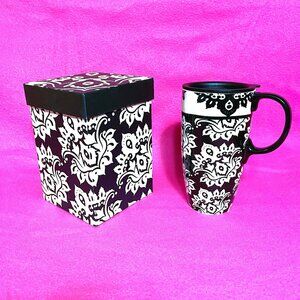 Cypress Refresh Ceramic Cup & Lid + My Favorite Cup Decorative Box NWT 17 oz